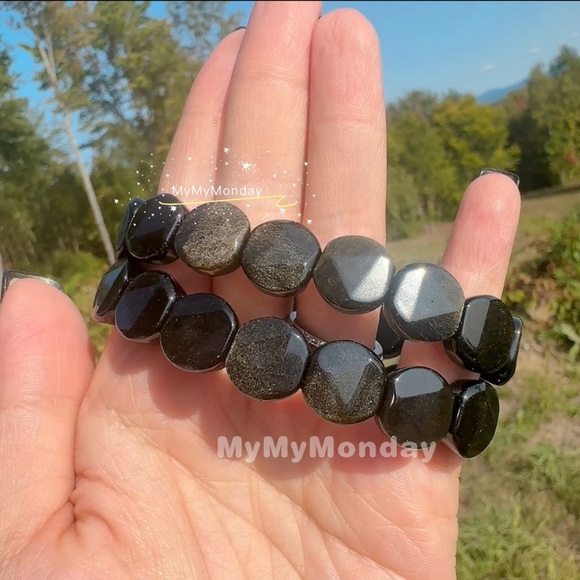 Golden Obsidian Bracelet 13mm - Picture 5 of 8